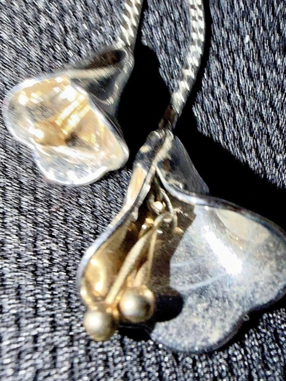 Kion Two-Tone Clip-On Earrings in Silver & Gold Like New